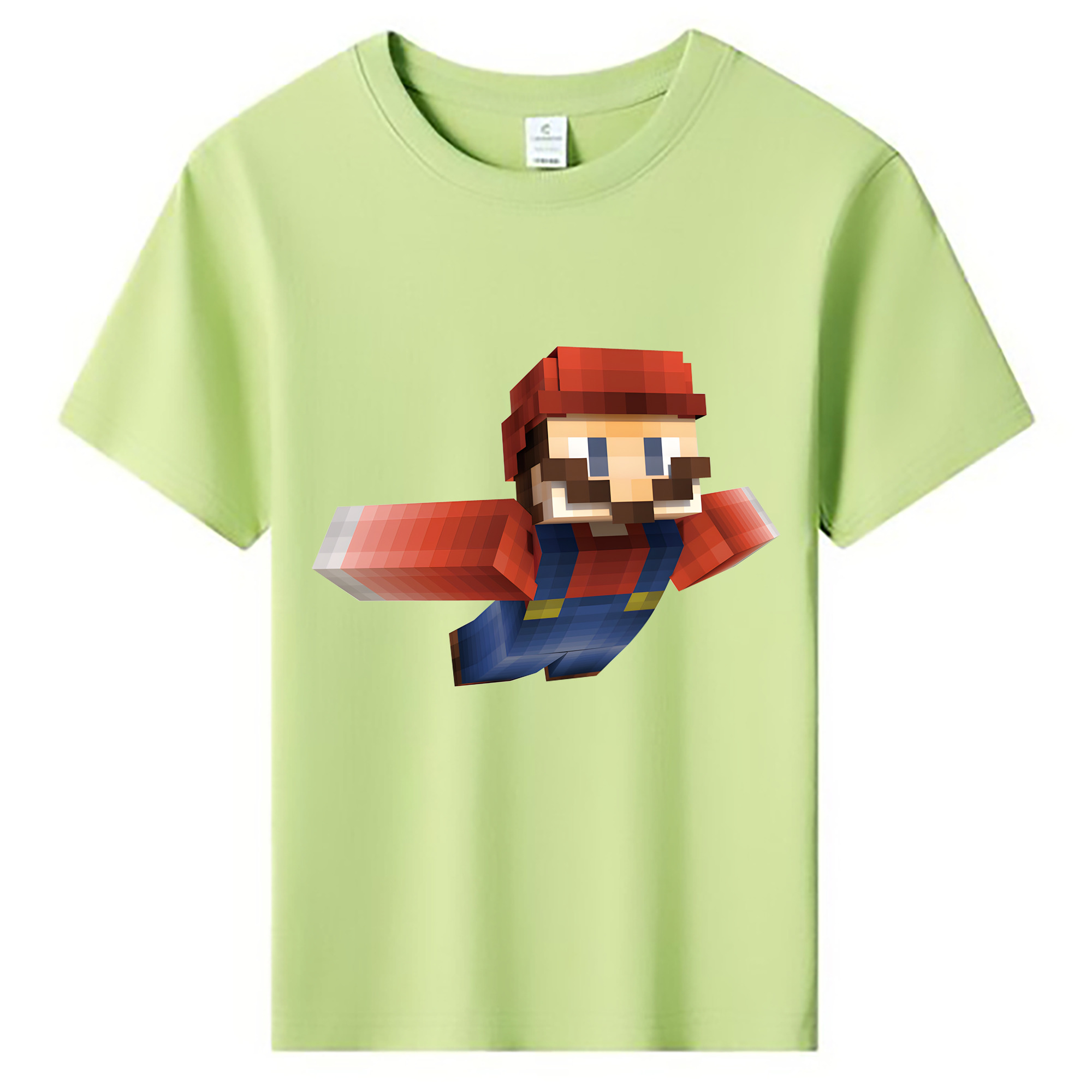 （画像用） マインクラフト ブロックの世界 Minecraft MC Block world 綿100％キッズTシャツ（フロントプリント）